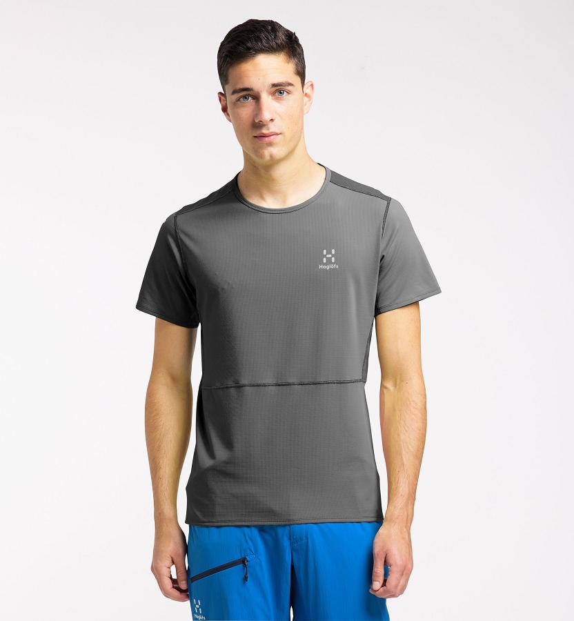 Haglöfs Mens L.I.M Crown T-Shirt Black New Zealand 64307LMJU